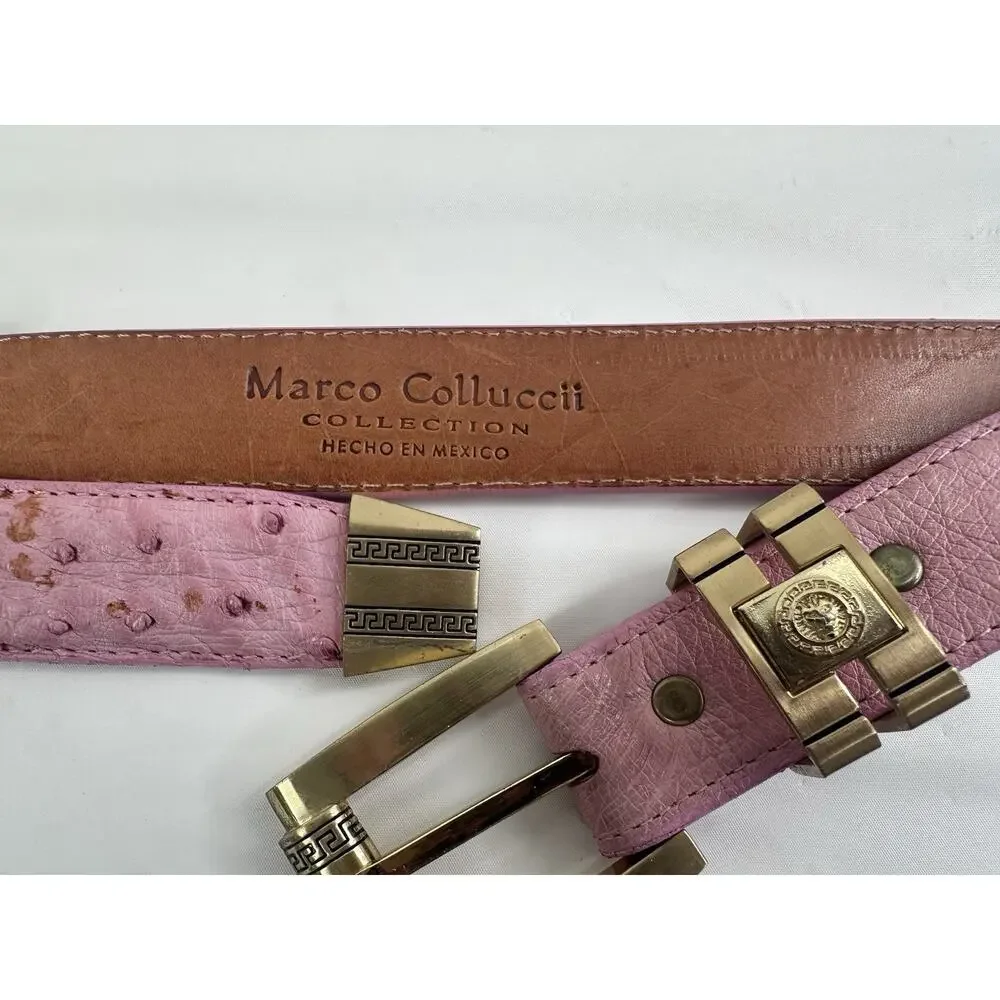 Marco Colluccii Pink Leather Greek Glam Western Cowboy Gold Hardware Size 36